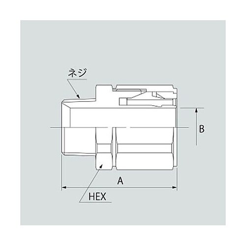 R3/4”x19−26mmナット締めニッ