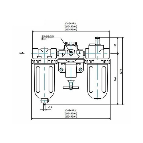 Rc 1/4” F.R.L.ユニット E