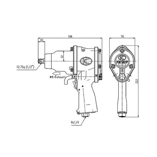 1/2”DR エアーインパクトレンチ E
