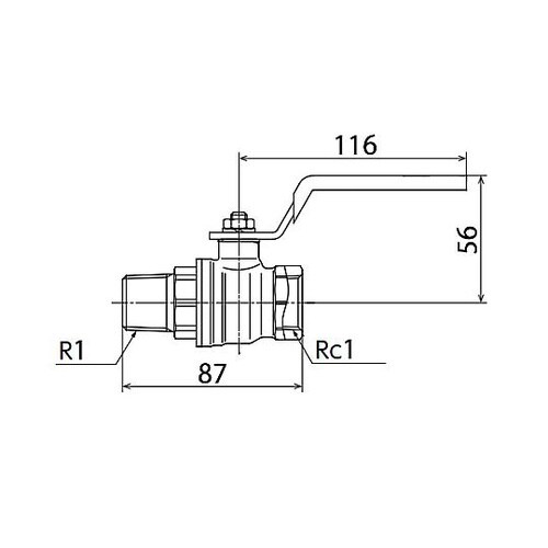 R 1”xRc 1” ボールバルブ(
