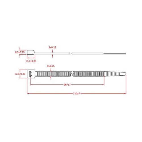 710x 9.0mm 結束バンド(耐候性