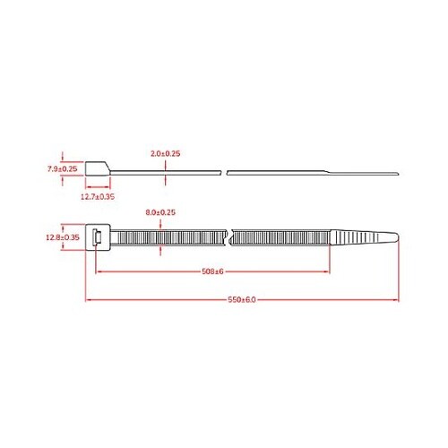 550x 8.0mm 結束バンド(耐薬品