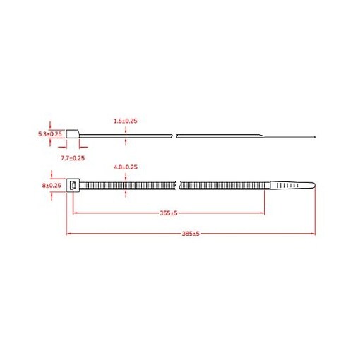 385x 4.8mm 結束バンド(耐熱性