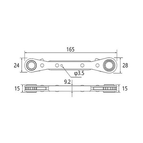 3本組 4サイズラチェットレンチ EA