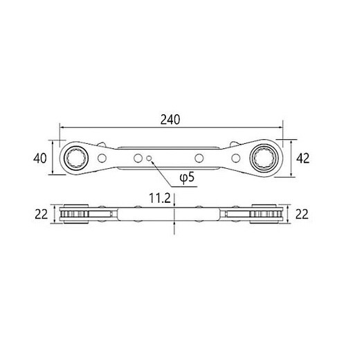 3本組 4サイズラチェットレンチ EA