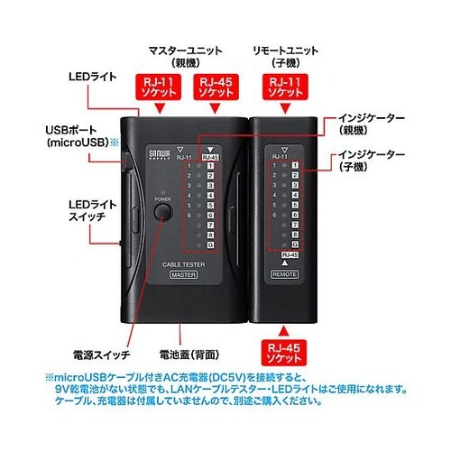 LANケーブルテスター(親機・子機タイプ