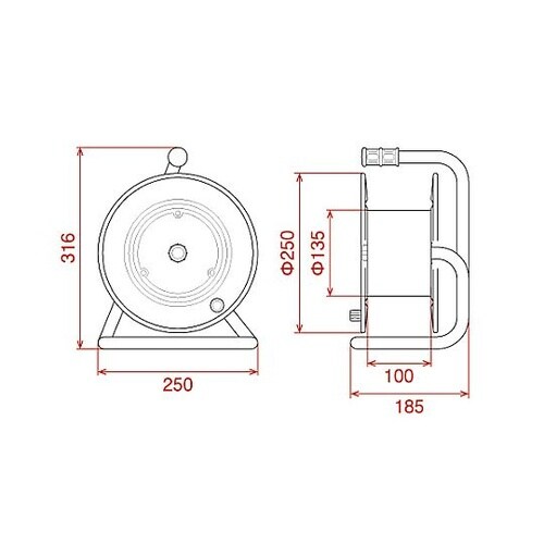 250x185x316mm 空リール E