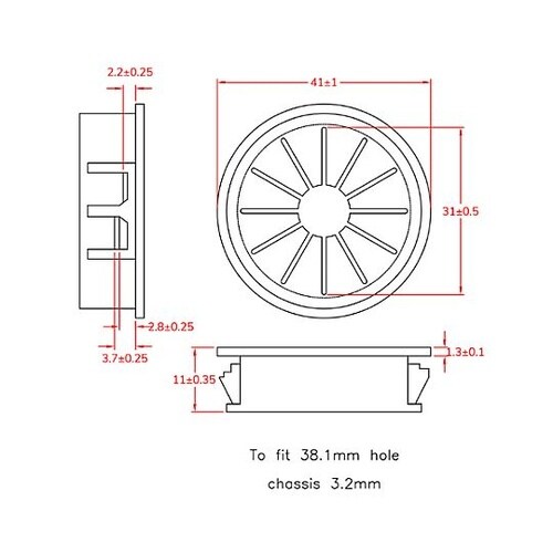38.1mm スナップブッシング(100