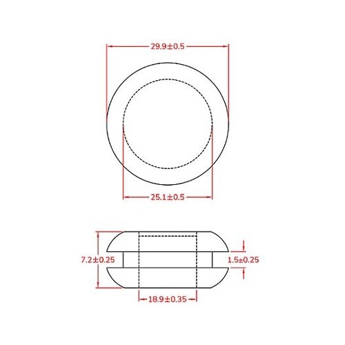 25.1mm 膜付グロメット(100個)