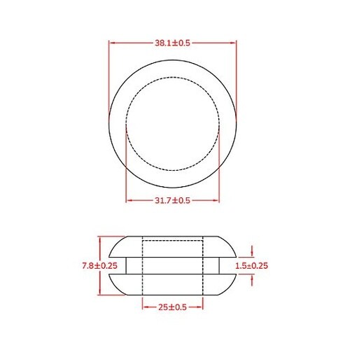 31.7mm 膜付グロメット(100個)