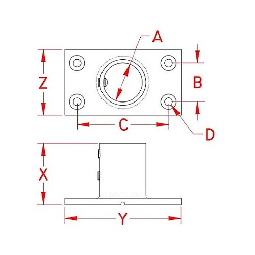 25mm パイプ用アングルベース(ステン