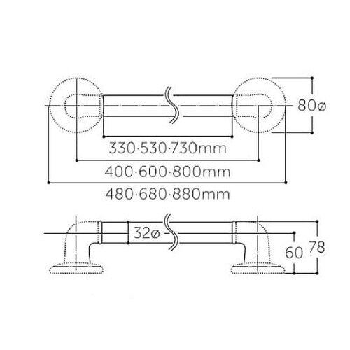φ32x730mm メイクハンドバー(8