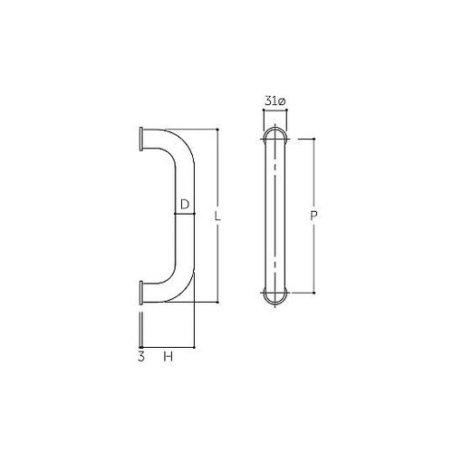 φ25mm/70x600mm O型ハンド