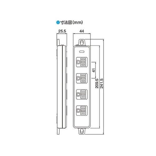 AC125V/15Ax 3m タップ(4