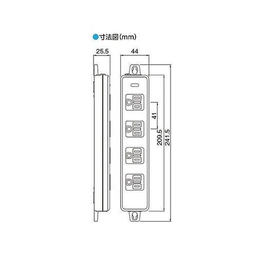 AC125V/15Ax 5m タップ(4
