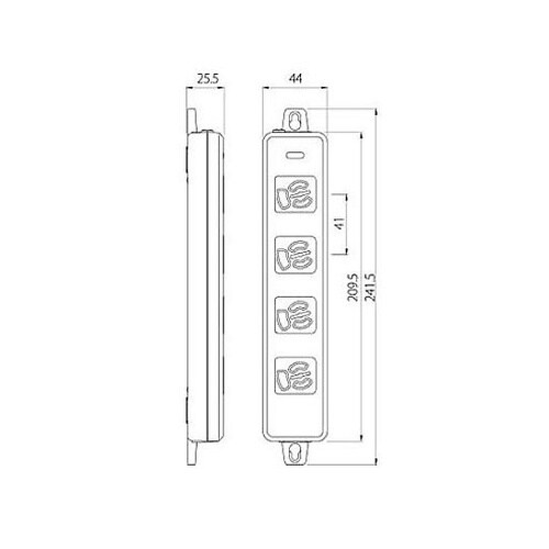 AC125V/15Ax 3m タップ(4