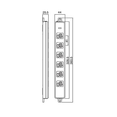 AC125V/15Ax 3m タップ(6