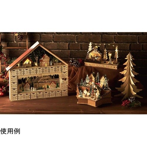 木製LEDアドベントカレンダー ハウス