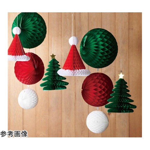 ペーパーハニカムボール 大中小 緑/赤/