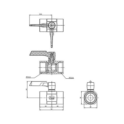 Rc3/4”xG3/4” ボールバルブ(