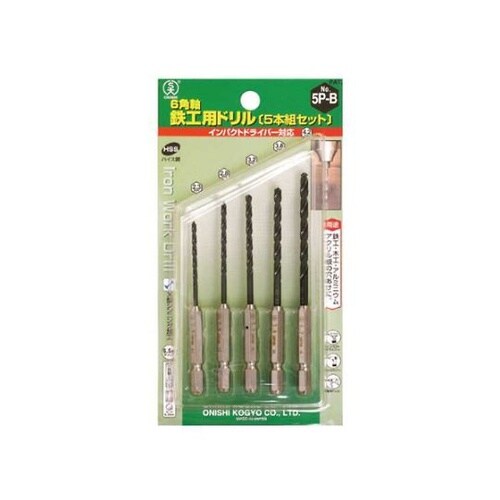 2.3−4.2mm/5本組 鉄工用ドリル