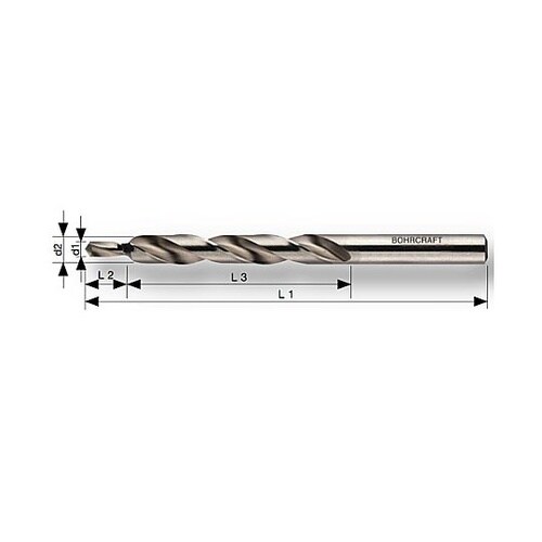 M 5/133mm 段付ドリル(90゜皿