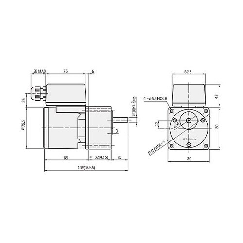 三相200V・40W インダクションモー