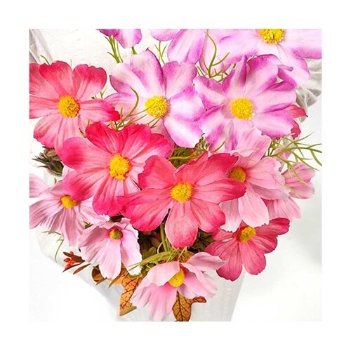 コスモス盛カゴ造花アレンジ 高さ34cm