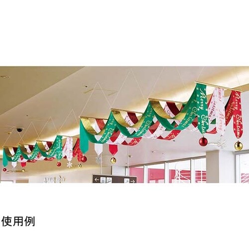トリコロール3連クリスマスペナント 天井