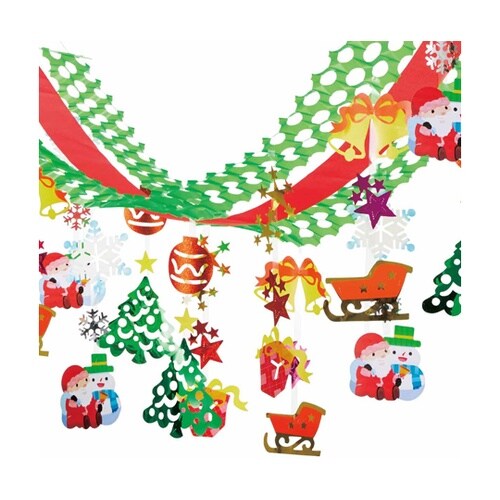 クリスマスサンタベルプリーツハンガー 天