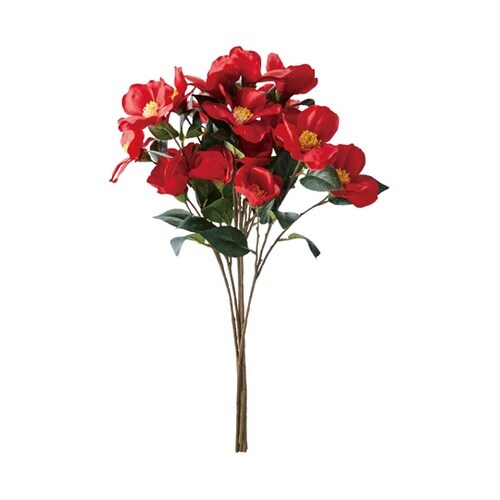 正月飾り 椿スプレー60cm レッド 6