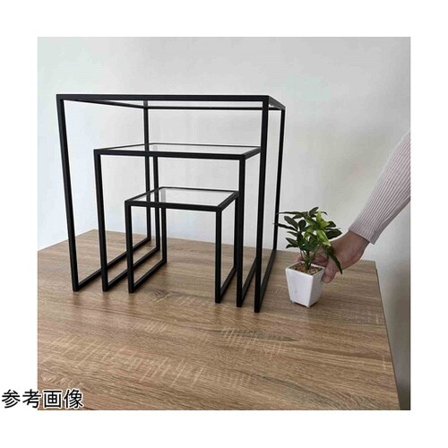 スチール脚コの字ディスプレイ ブラック