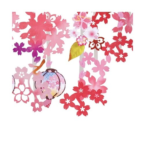 和風春薫る桜ぼんぼりプリーツハンガー 1