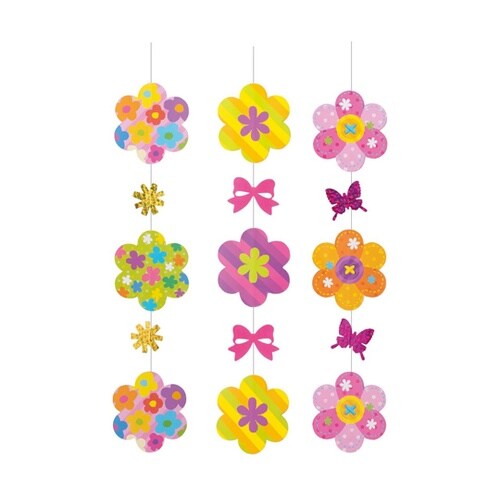 フラワー5連ハンギング 100cm ドッ