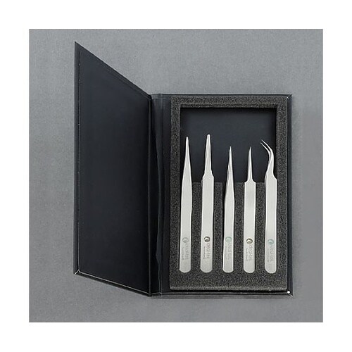 5本組 超精密ピンセット(ステンレス製)