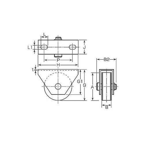 90mm/450kg 戸車(平型・重量用