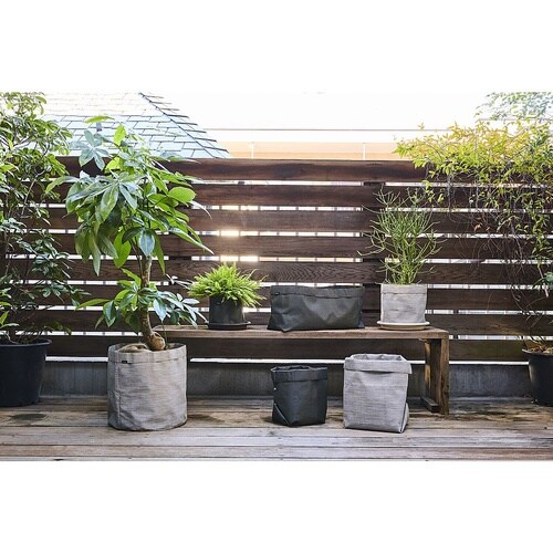 テキスタイルプランター ラウンド グレー