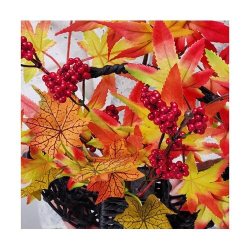 紅葉造花満月アレンジ 幅30×高さ33c