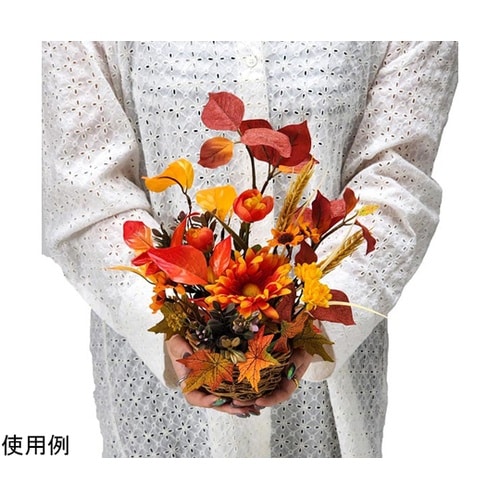 オータムデイジー盛カゴ造花アレンジ 幅2