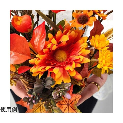 オータムデイジー盛カゴ造花アレンジ 幅2