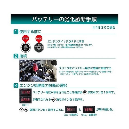 バッテリー診断機(LEDデジタル表示)D