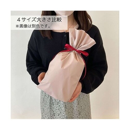 梨地リボン付きギフトバッグ パープル 幅