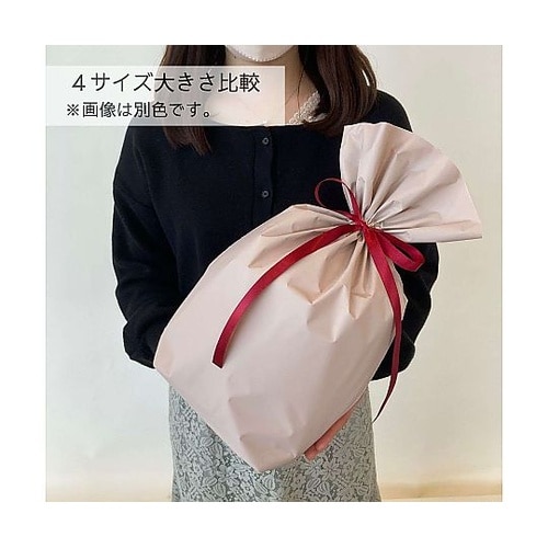梨地リボン付きギフトバッグ パープル 幅