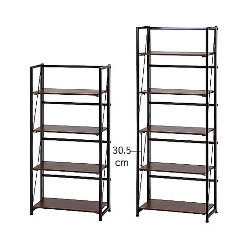 折りたたみシェルフラックブラウン 5段