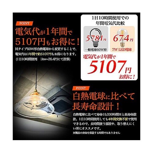 調光器対応 LEDフィラメントランプ 一
