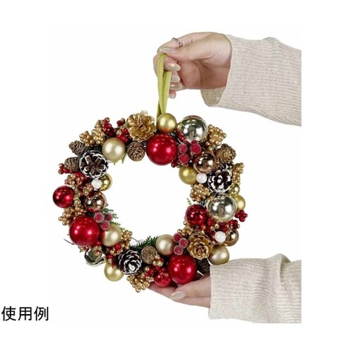 ボール クリスマスリース レッド×ゴール
