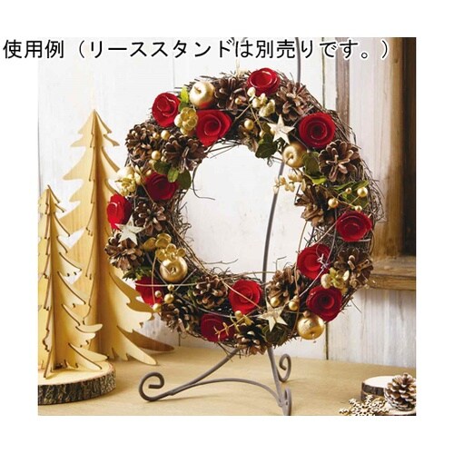 ナチュラル クリスマスリース大 レッド