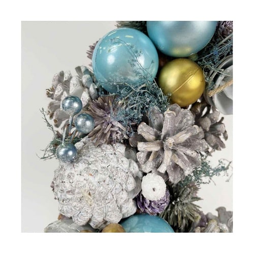 ナチュラル クリスマスリース ブルー 3