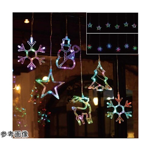 LED6連レインボーモチーフカーテンライ