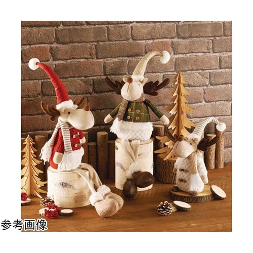 ファブリックトナカイドール足ブラ レッド